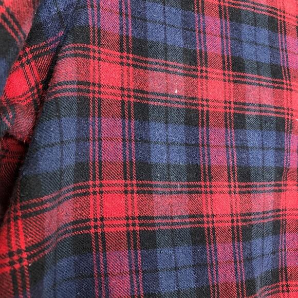 Zara Plaid Button Up Long Sleeve Top Blue and Red Check Shirt xs - Picture 6 of 7